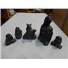 Image 1 : LOT OF 5 NATIVE FIGURES 3 SOAPSTONE AND 2 CERAMIC