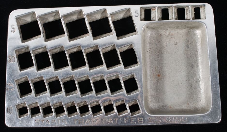 1890 s bank staats coin counting tray