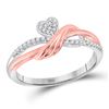 Image 1 : Diamond Heart Ring 1/10 Cttw 10kt Two-tone Gold