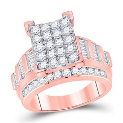 Diamond Cindys Dream Cluster Bridal Wedding Engagement Ring 2.00 Cttw 10kt Rose Gold