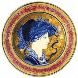 Historical ornamental plate, Zsolnay, 1878  