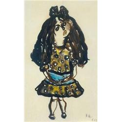 Margit Anna (1913-1989) - Girl with ribbon in her