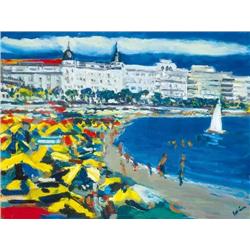 Mihály Schéner (1923-      ) - The beach at Canne