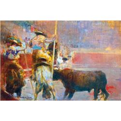 Cézár Herrer (1868-1919) - In the arena of Madrid