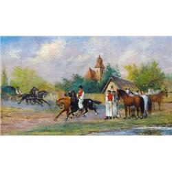 Béla Pállik (1845-1908) - Horse-herder 