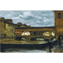Adolf Fényes (1867-1945) - Florence, the Ponte Ve