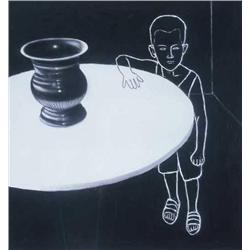 László Fehér (1953-    ) - Men, table, vase, 1998