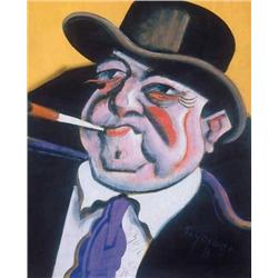 Hugó Scheiber (1873-1950) - Self-portrait with pu