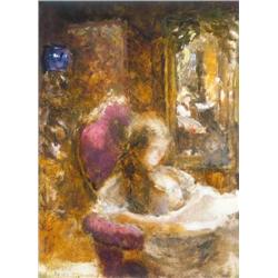 István Csók (1865-1961) - Reading Züzü, 1923