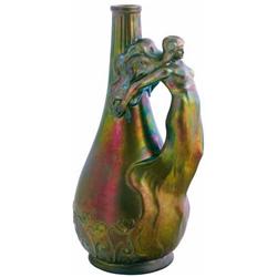Vase with womanfigure, Zsolnay, around 1910  