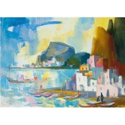 János Pleidell (1915-   ) - Italian harbour, 1963