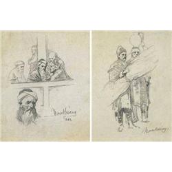 Mihály Munkácsy (1844-1900) - Study of heads 