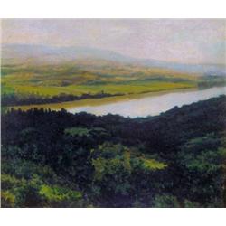 Dezso Orbán (1884-1987) - The Danube at Leányfalu