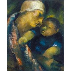 Dávid Jándi (1893-1944) - Woman with her child, a