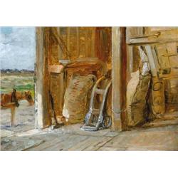 Lajos Bruck (1846-1910) - Barn with sacks