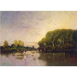 Béla K. Spányi (1852-1914) - Nightfall at the ban