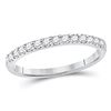 Image 1 : Diamond Single Row Machine-set Wedding Band 1/4 Cttw 14kt White Gold