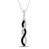 Image 1 : Round Black Color Enhanced Diamond Infinity Dangle Screwback Earrings 1/6 Cttw 10kt White Gold