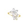 Image 1 : Diamond Flower Star Cluster Ring 1/5 Cttw 10kt Yellow Gold