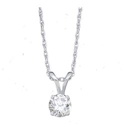 Diamond Solitaire Pendant 1.00 Cttw 14kt White Gold