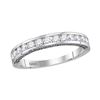 Image 1 : Round Channel-Set Diamond Single Row Wedding Band 1/2 Cttw 14kt White Gold