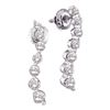 Image 1 : Diamond Graduated Journey Screwback Earrings 1/4 Cttw 10kt White Gold