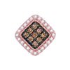 Image 1 : Round Brown Diamond Diagonal Square Pendant 1/4 Cttw 10kt Rose Gold