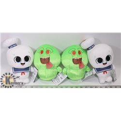 BOX OF GHOSTBUSTERS PLUSHIES.