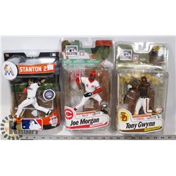 LOT OF 3 MLB ASSORTED MCFARLANE FIGURES.