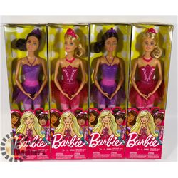 LOT OF 4 ASSORTED BARBIES.