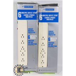 LOT OF 2X 6 OUTLET POWER STRIPS FROM MASTERCRAFT