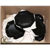 Image 1 : BOX OF BLACK CERAMIC DISHWARE