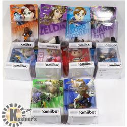 LOT OF 10 NINTENDO AMIIBO CHARACTER GAME PIECES