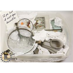 12 PC LOT OF ASST. GLASS. DECORATIVE