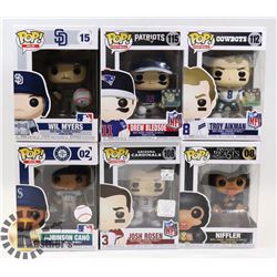 LOT OF 6 ASSORTED FUNKO POP VINYL FIGURES.
