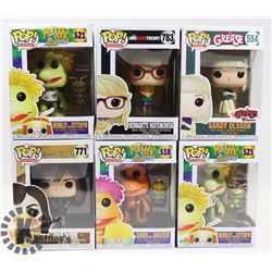 LOT OF 6 ASSORTED FUNKO POP VINYL FIGURES.