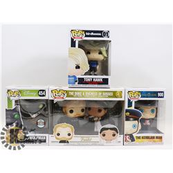 LOT OF 4 VARIOUS FUNKO POP COLLECTIBLE FIGURES