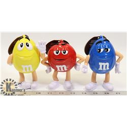 LOT OF 3 M&M COLLECTORS FIGURES WITH CANDY, NEW