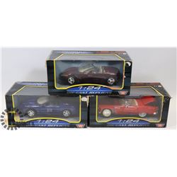 SET OF 3 MOTOR MAX 1:24 DIE CAST CARS
