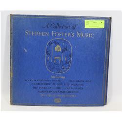 STEPHEN FOSTER'S MUSIC ALBUM OF 12 INCH PHONOGRAPH