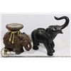 Image 1 : LOT OF TWO ELEPHANT CANDLE HOLDERS