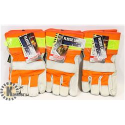 FLEECE LINE HEAVY DUTY LEATHER WORK GLOVES