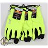 Image 1 : 3 PAIRS OF SAFETY YELLOW HAND GEAR BY TOUGH DUCK