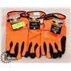 Image 1 : 3 PAIRS OF ORANGE HAND GEAR BY: TOUGH DUCK