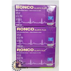 3 BOXES OF RONCO BLURITE PLUS NITRILE EXAMINATION