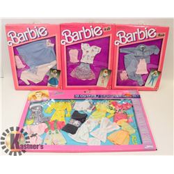 LOT OF ASSORTED BARBIE CLOTHING SETS.