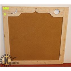 LARGE WOOD FRAME BULLETIN BOARD