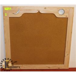 LARGE WOOD FRAME BULLETIN BOARD