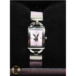 NEW PLAYBOY WATCH GENUINE PINK LEATHER STRAP.