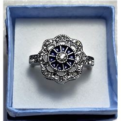 11)  ART DECO INSPIRED WHITE TOPAZ WITH